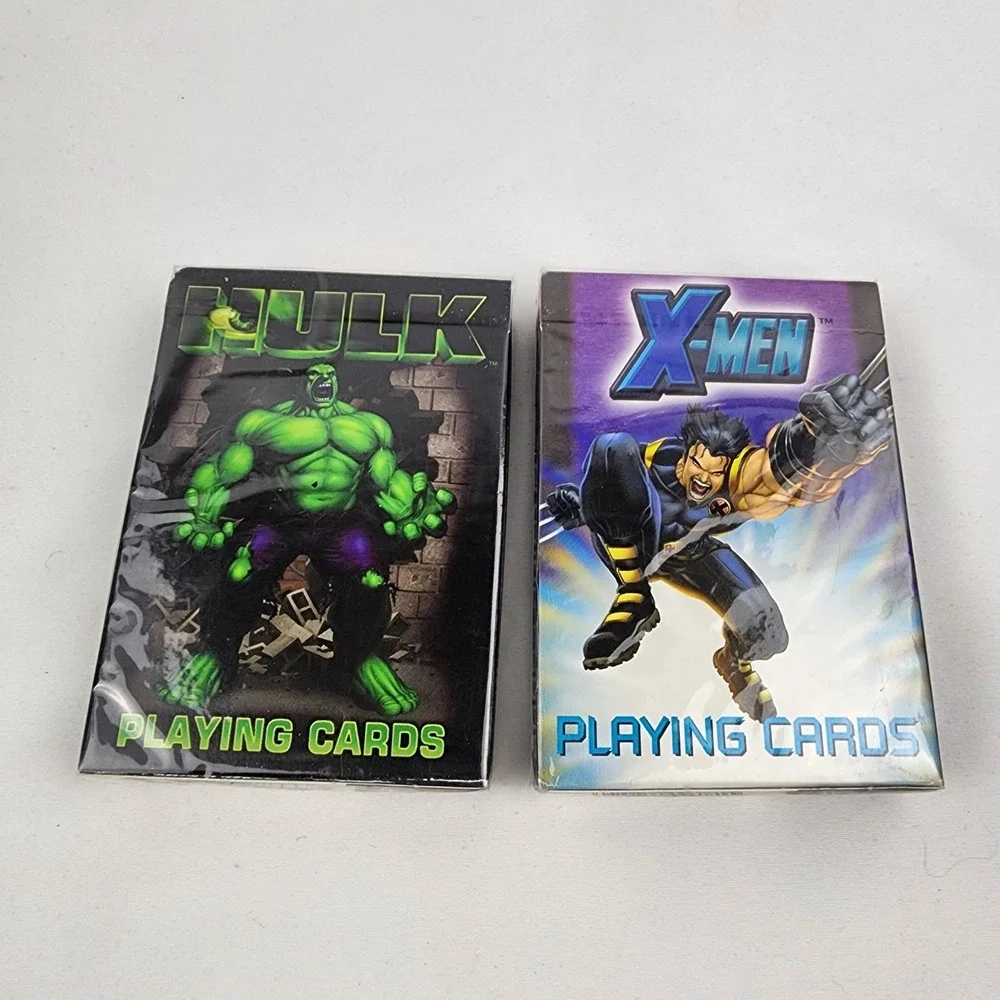 Vintage Marvel Hulk X Men‎ Playing Cards Sealed  Poker Size Bicycle Marvel Lot 2